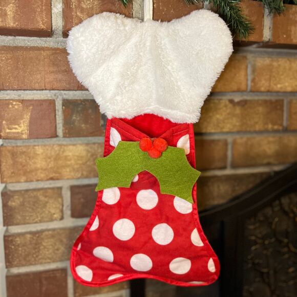 Christmas Bone Shaped Dog Stocking - Picture 1 of 3